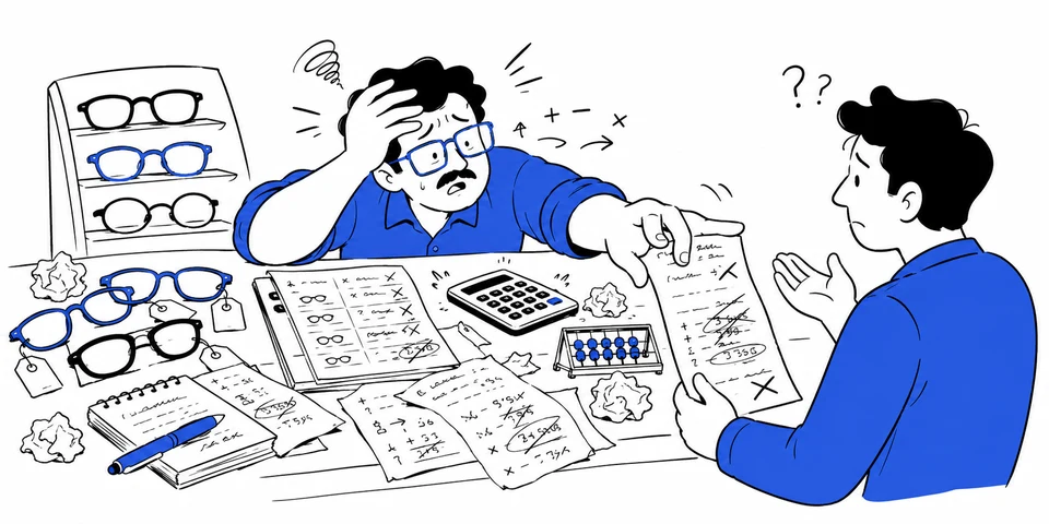 A shopkeeper lost in mental maths