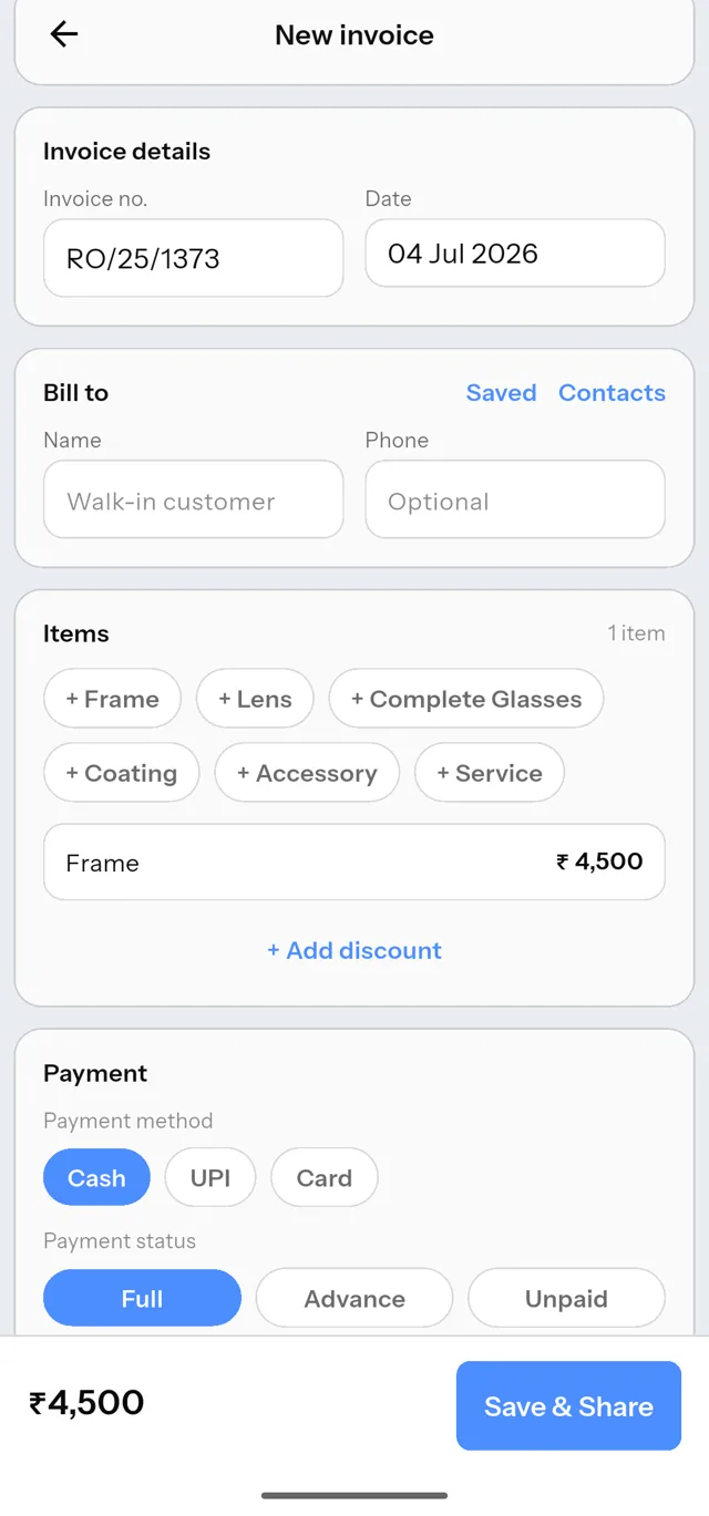 New invoice flow