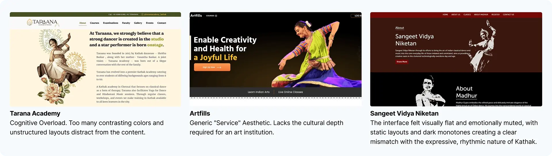 Competitive Analysis — 3 Competitor Screenshots